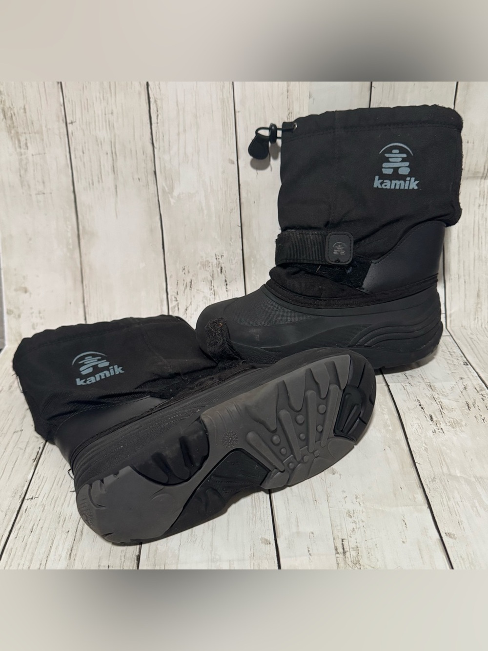 Kamik Black Pull-On Waterproof Winter Boots - Picture 6 of 7